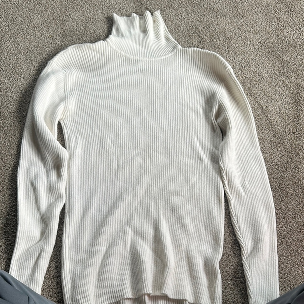 Classic White Cowl Neck Sweater